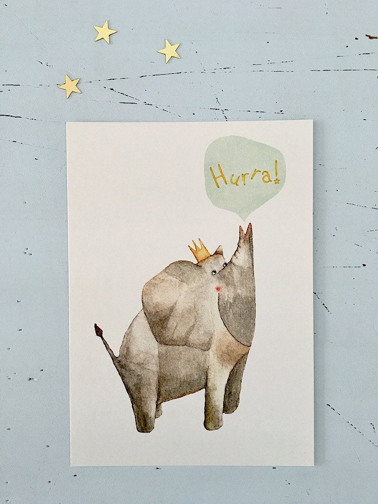 Postkarte "Hurra-Elefant"