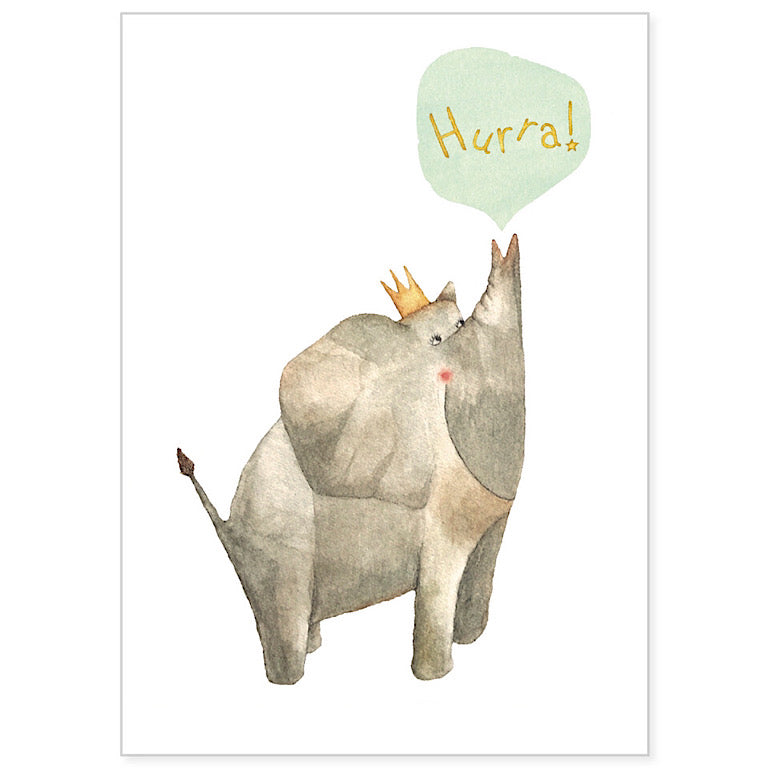 Postkarte "Hurra-Elefant"