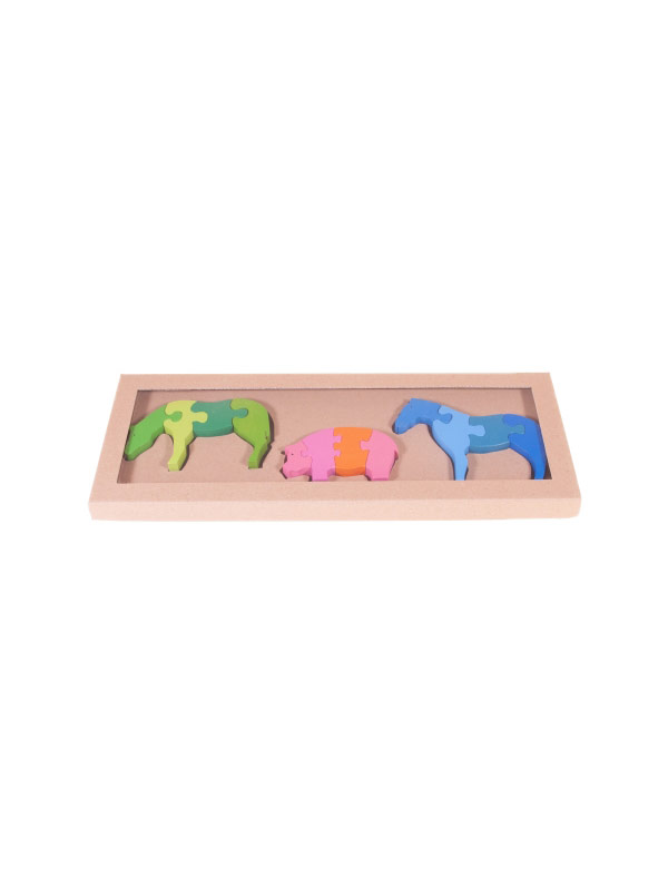 Puzzle 3D Pferd & Schwein (3er Set)