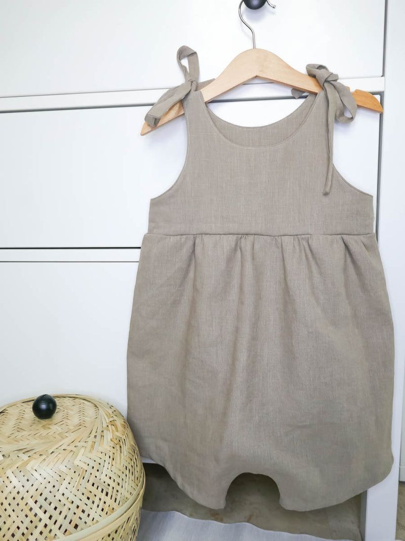 Leinenoverall taupe